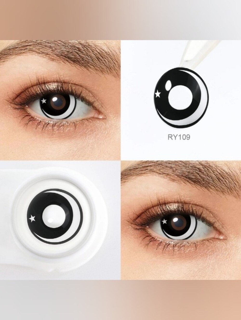 Moon Star White Color Eye Wear Lenses - Costume Enhancements - Picture 3 of 5